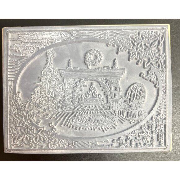 2014 Stampendous Wood Mounted Rubber Stamp Fireside Ivy R211 Christmas Post - Picture 2 of 6